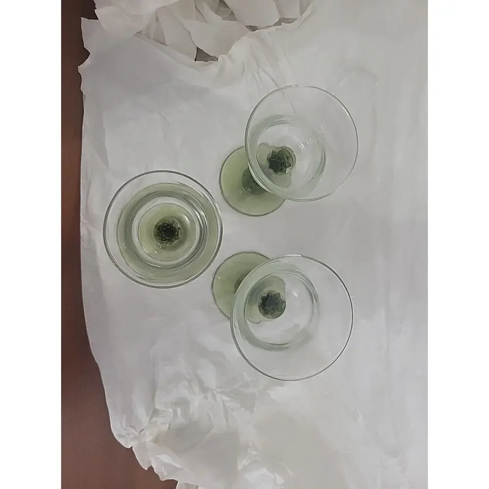 Party Lite Radiant Glow Green Stemmed Votive Holders Set of 3 - Picture 5 of 5